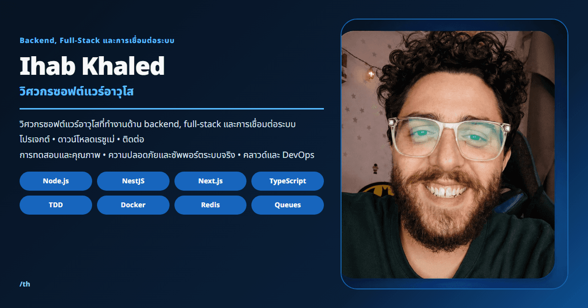 Ihab Khaled | วิศวกรซอฟต์แวร์อาวุโส สาย Backend และ Full-Stack